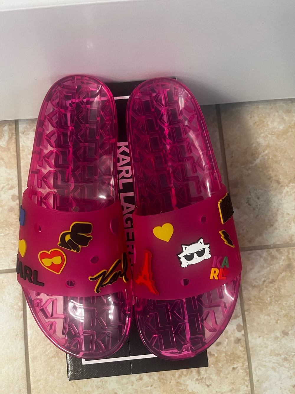 Karl Lagerfeld Kids' Pink Jelly Slide Sandals